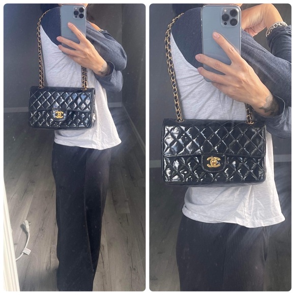 ⭐️BEAUTIFUL⭐️ CHANEL CLASSIC FLAP BAG MEDIUM 9 INCHES🔥 100% Authentic patent - Picture 17 of 17